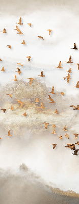 Store fenêtre intérieur avec un groupe d'oiseaux