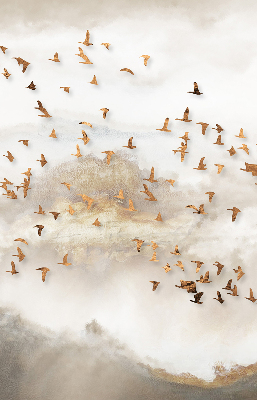 Store fenêtre intérieur avec un groupe d'oiseaux
