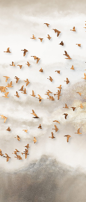 Store fenêtre intérieur avec un groupe d'oiseaux
