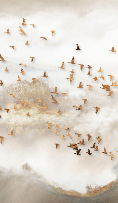 Store fenêtre intérieur avec un groupe d'oiseaux