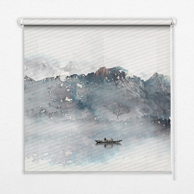 Store enrouleur occultant avec motif montagnes peintes