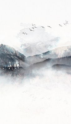 Store enrouleur occultant avec motif montagnes peintes