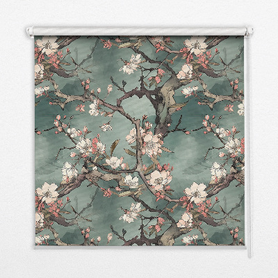 Store enrouleur occultant fleurs sur l'arbre