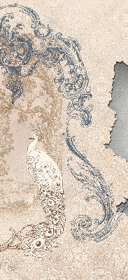 Store occultant fenêtre avec motif oiseaux vintage