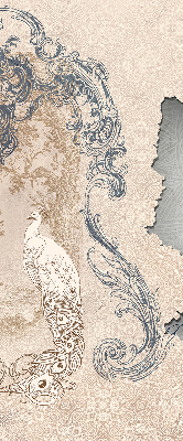 Store occultant fenêtre avec motif oiseaux vintage
