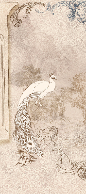 Store occultant fenêtre avec motif oiseaux vintage