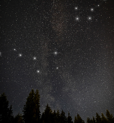 Store occultant fenêtre des étoiles dans le ciel