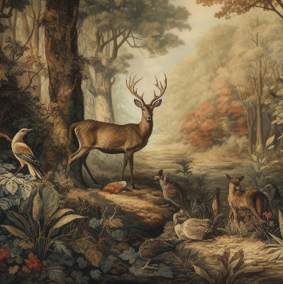 Store occultant fenêtre les animaux de la forêt