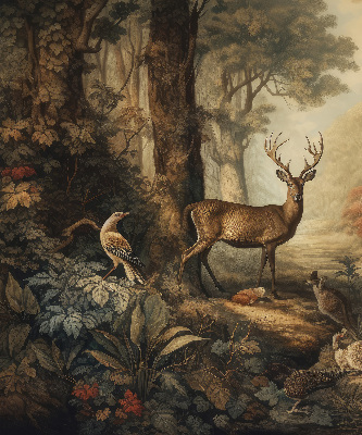 Store occultant fenêtre les animaux de la forêt