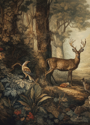 Store occultant fenêtre les animaux de la forêt