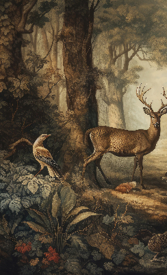 Store occultant fenêtre les animaux de la forêt