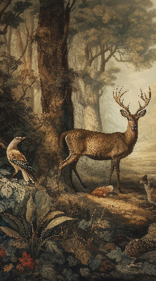 Store occultant fenêtre les animaux de la forêt