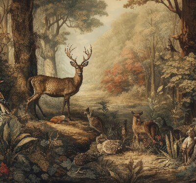 Store occultant fenêtre les animaux de la forêt