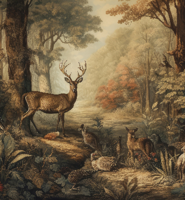 Store occultant fenêtre les animaux de la forêt