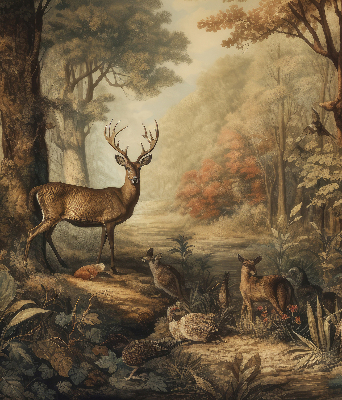 Store occultant fenêtre les animaux de la forêt