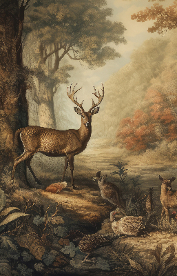 Store occultant fenêtre les animaux de la forêt