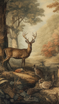 Store occultant fenêtre les animaux de la forêt