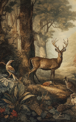 Store occultant fenêtre les animaux de la forêt