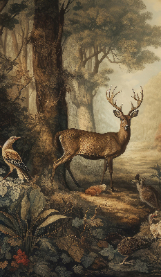 Store occultant fenêtre les animaux de la forêt
