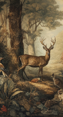 Store occultant fenêtre les animaux de la forêt