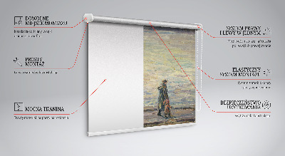 Store occultant fenêtre des gens sur l'eau