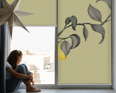 Store enrouleur occultant avec motif de citrons sur l'arbre