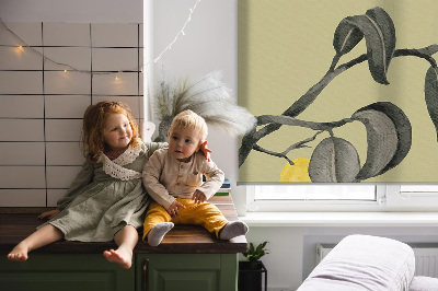 Store enrouleur occultant avec motif de citrons sur l'arbre