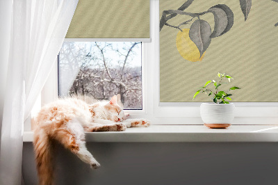Store enrouleur occultant avec motif de citrons sur l'arbre