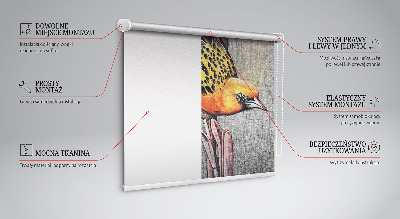 Store enrouleur occultant avec motif « Un oiseau sur une branche »