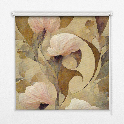 Store occultant fenêtre à fleurs roses