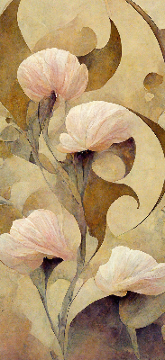 Store occultant fenêtre à fleurs roses