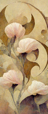 Store occultant fenêtre à fleurs roses