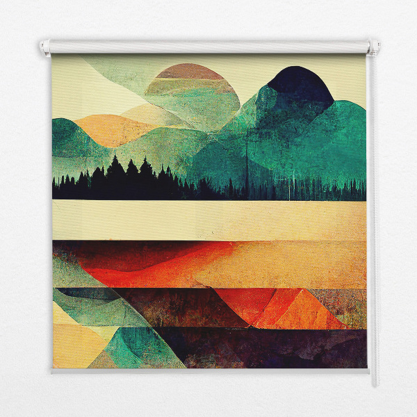 Store occultant avec motif montagnes abstraites