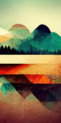Store occultant avec motif montagnes abstraites