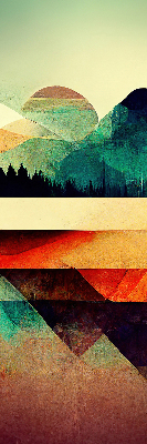 Store occultant avec motif montagnes abstraites