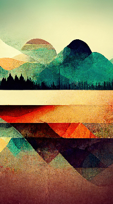 Store occultant avec motif montagnes abstraites