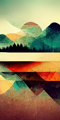 Store occultant avec motif montagnes abstraites