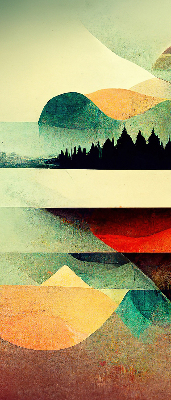 Store occultant avec motif montagnes abstraites