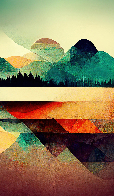 Store occultant avec motif montagnes abstraites