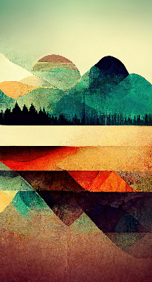 Store occultant avec motif montagnes abstraites