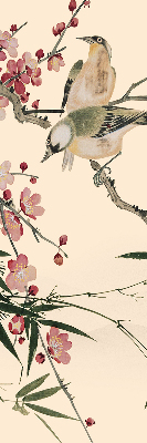 Store enrouleur occultant à fleurs de cerisier et oiseaux