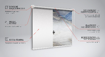 Store occultant fenêtre avec motif de montagnes floues