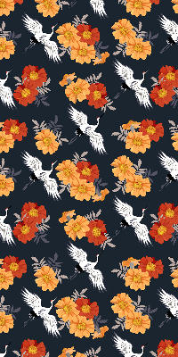 Store occultant fenetre fleurs et grues