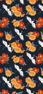 Store occultant fenetre fleurs et grues