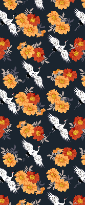 Store occultant fenetre fleurs et grues
