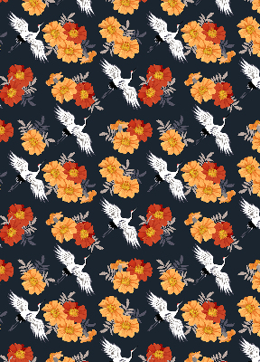 Store occultant fenetre fleurs et grues