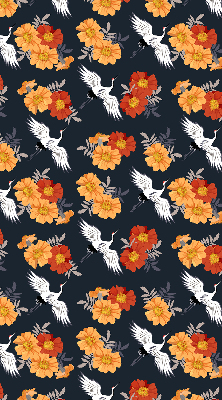 Store occultant fenetre fleurs et grues