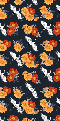 Store occultant fenetre fleurs et grues
