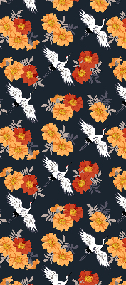 Store occultant fenetre fleurs et grues