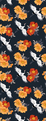 Store occultant fenetre fleurs et grues